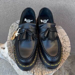Dr. Martens Black Leather Adrien Quad Loafer